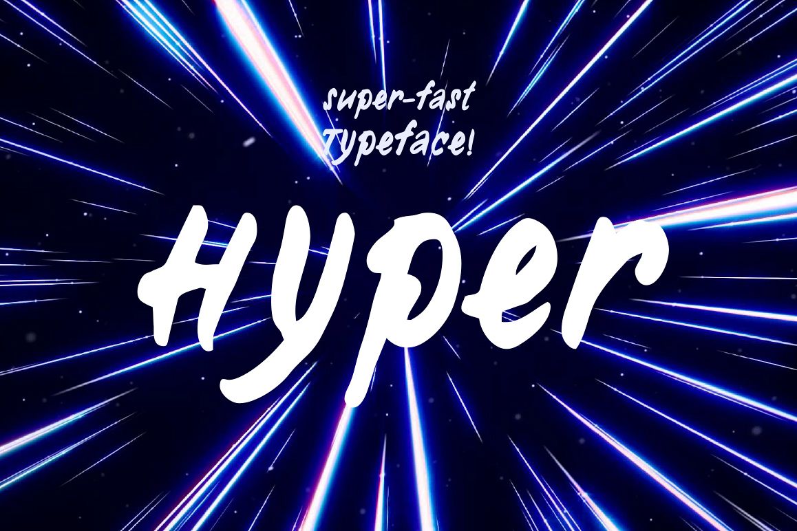 Hyper—handwritten font example image 1