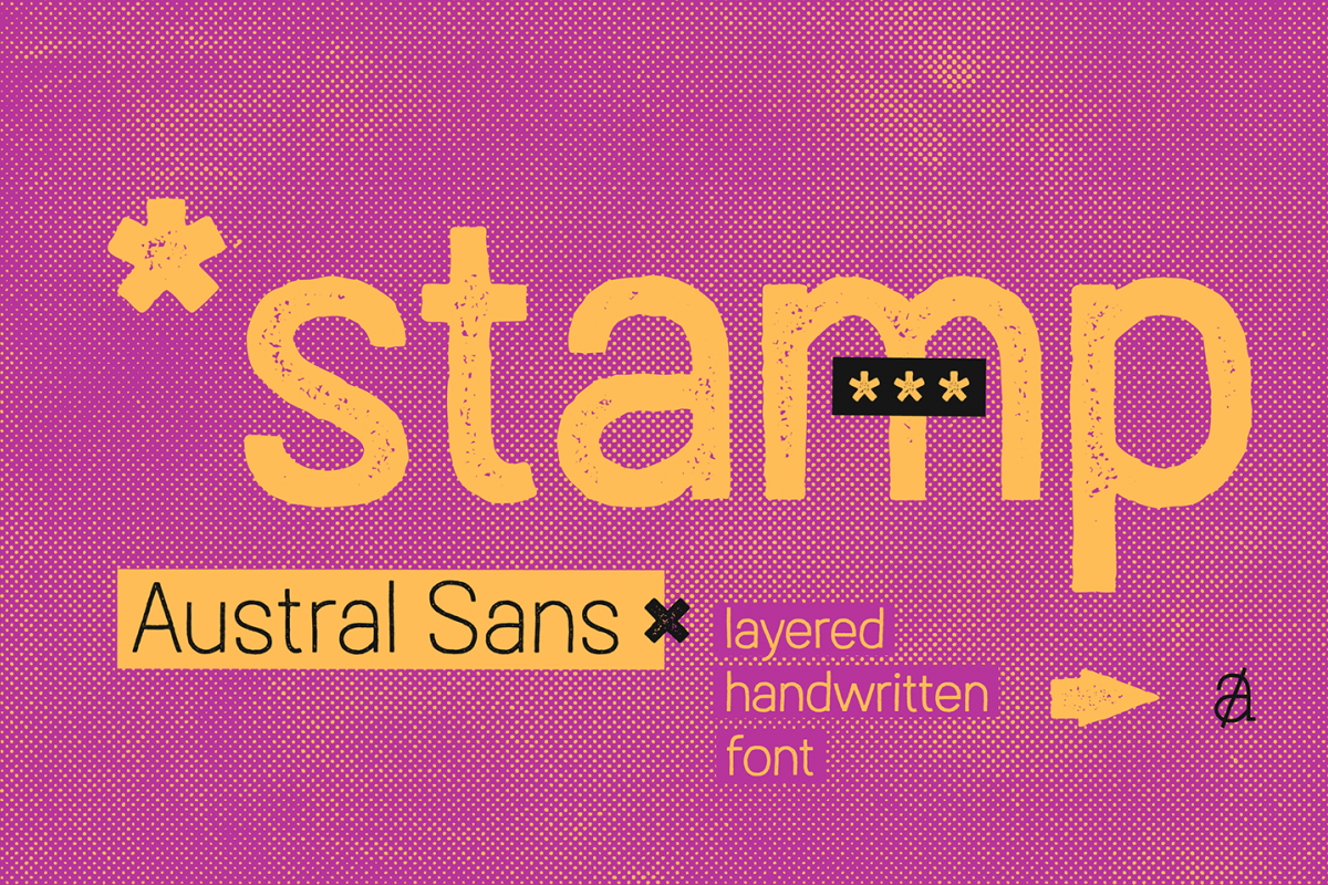 Austral Sans Stamp example image 1
