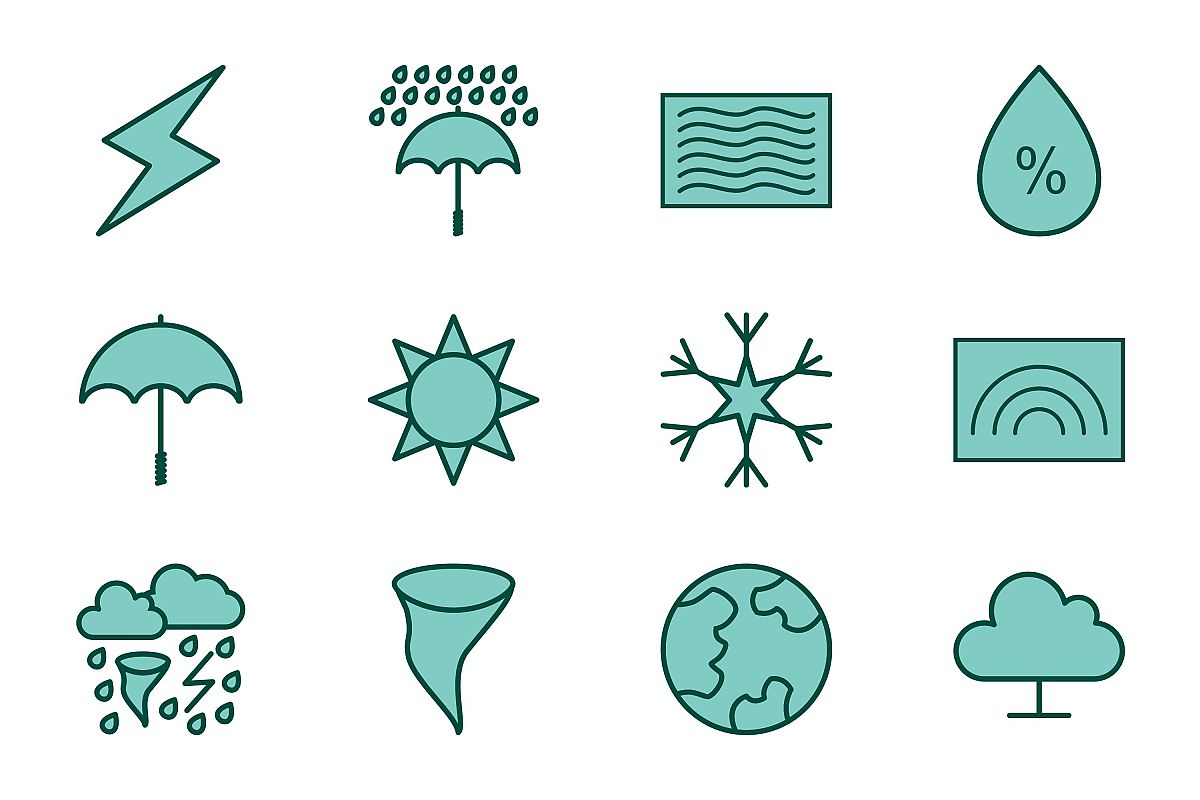 Set Of Weather And Season Icons example image 1