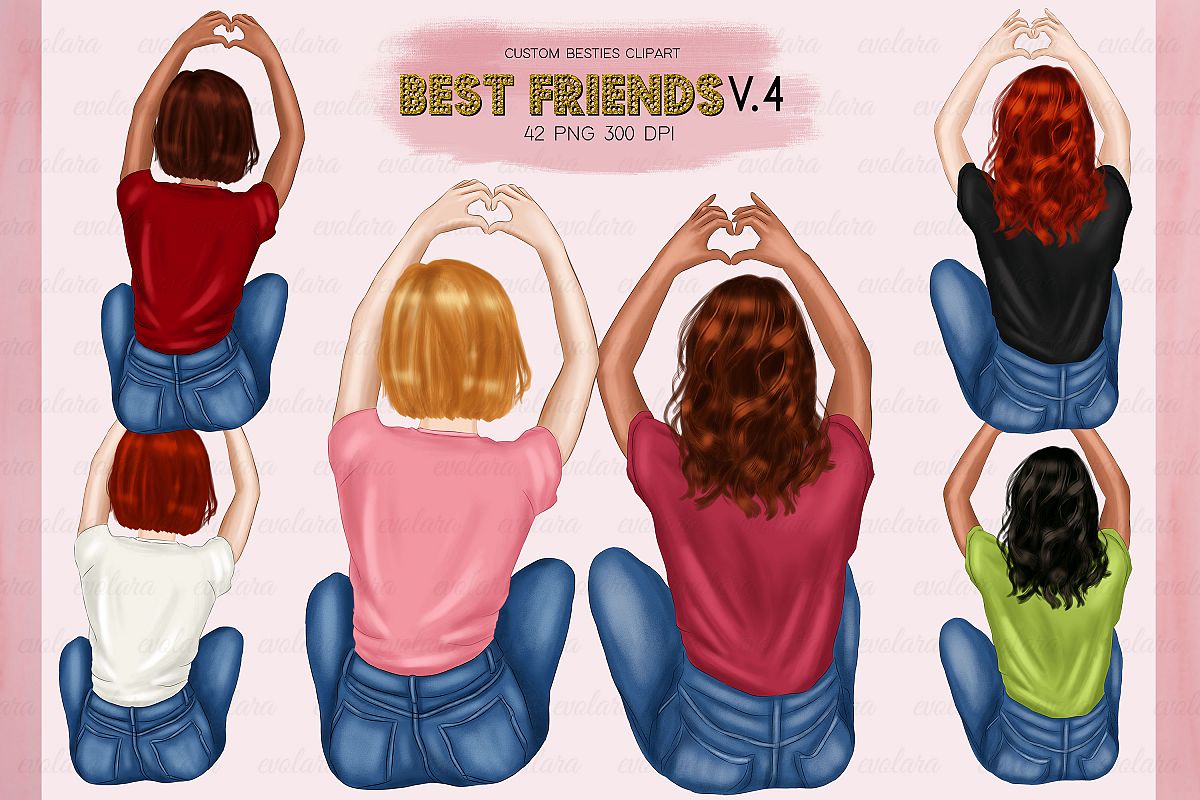 Best Friends Clipart Besties Clipart BFF Clipart Soul Sister example image 1