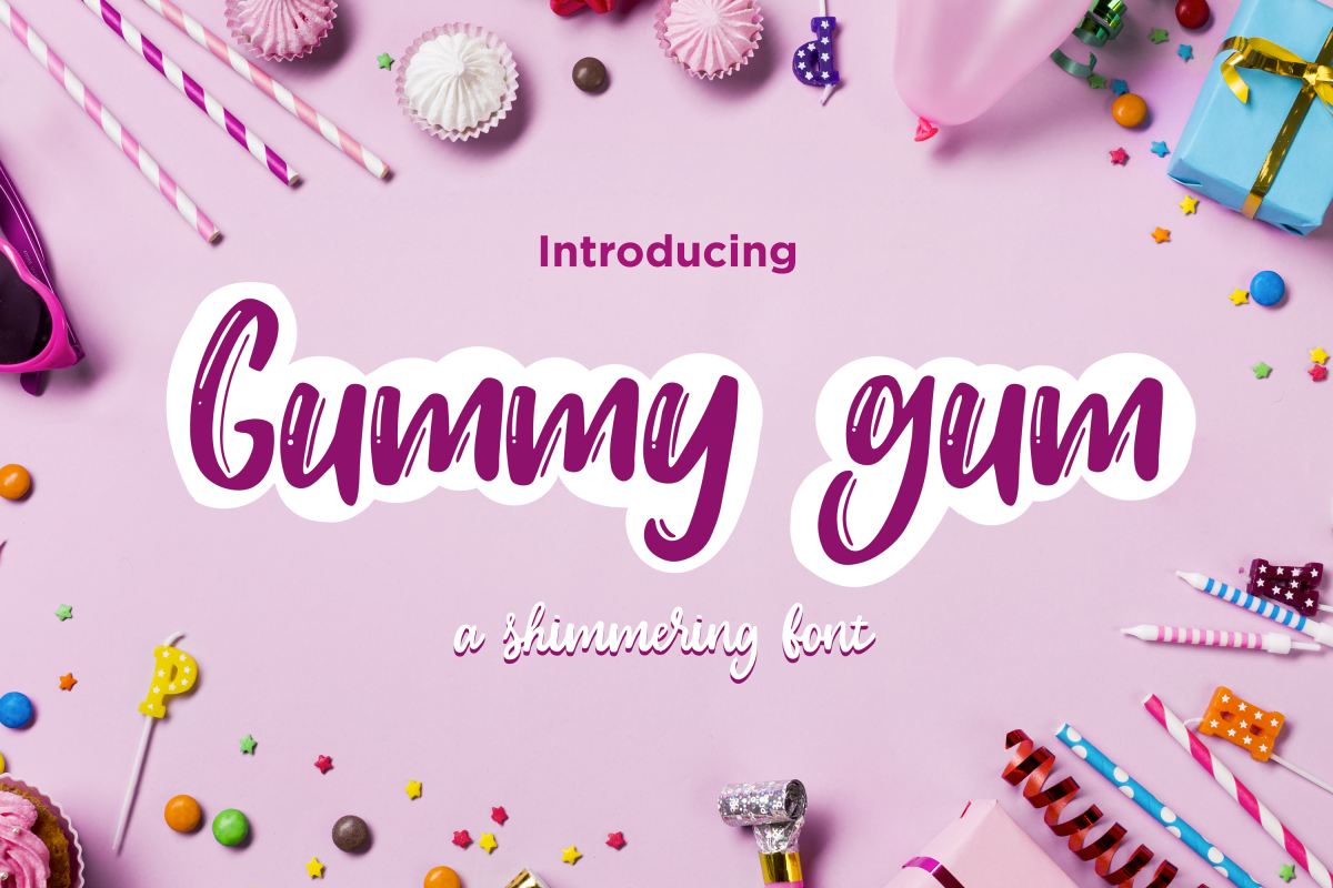 Gummy gum - script and cartoon font example image 1