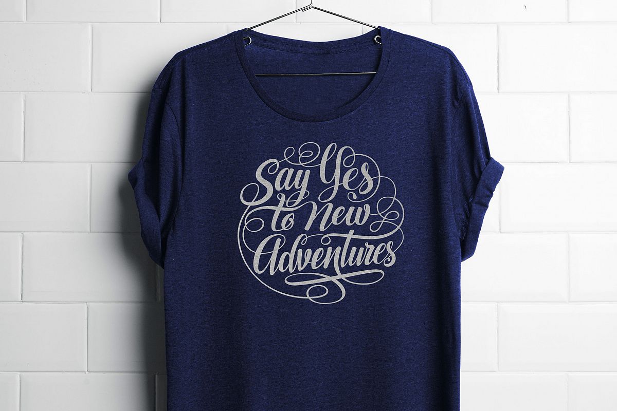 Say Yes to New Adventures Round Lettering SVG example image 1