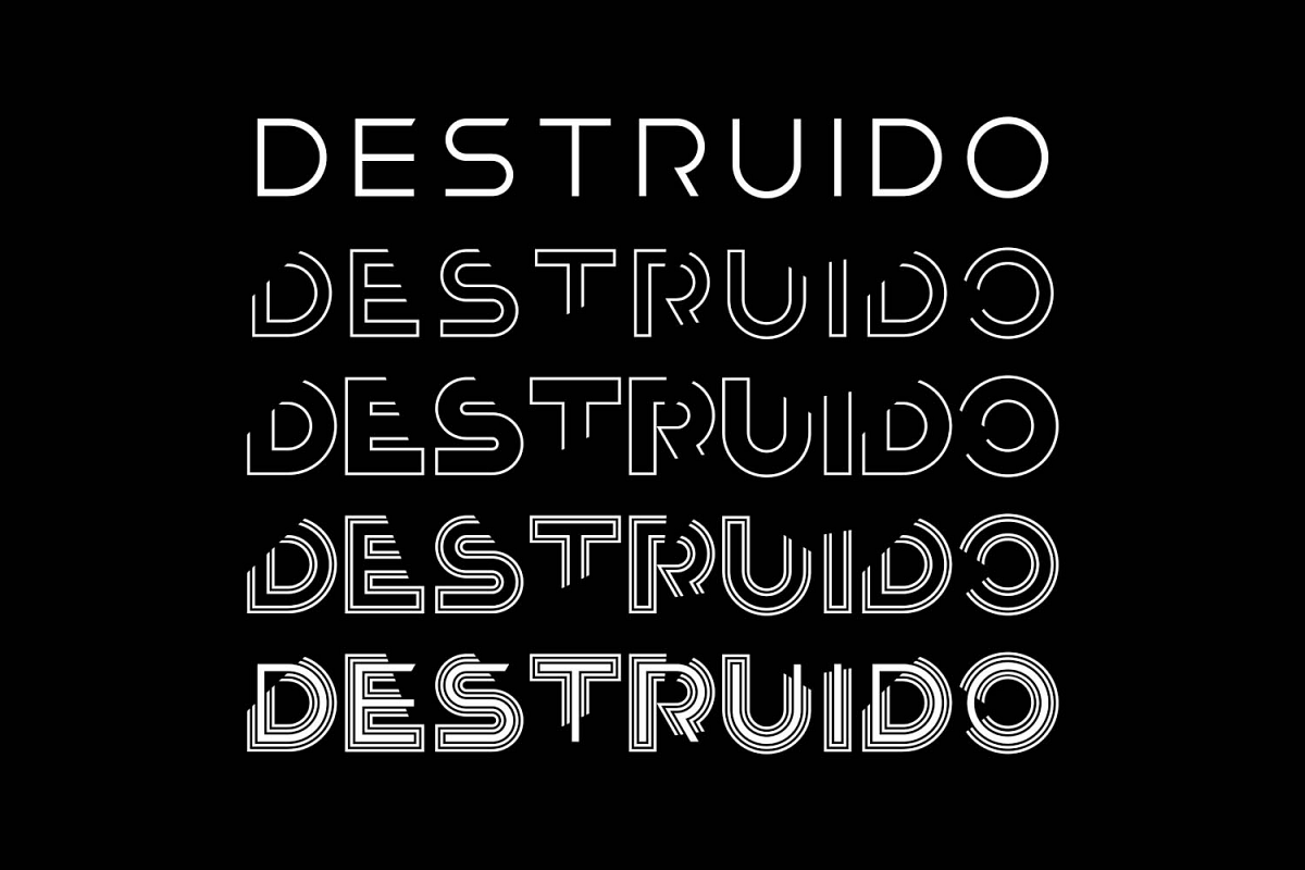 Destruido layered typeface example image 1