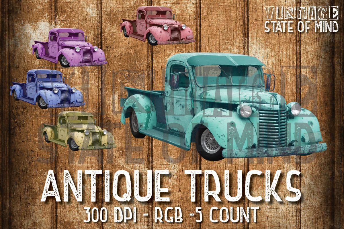 Antique Truck Sublimation Graphics example image 1