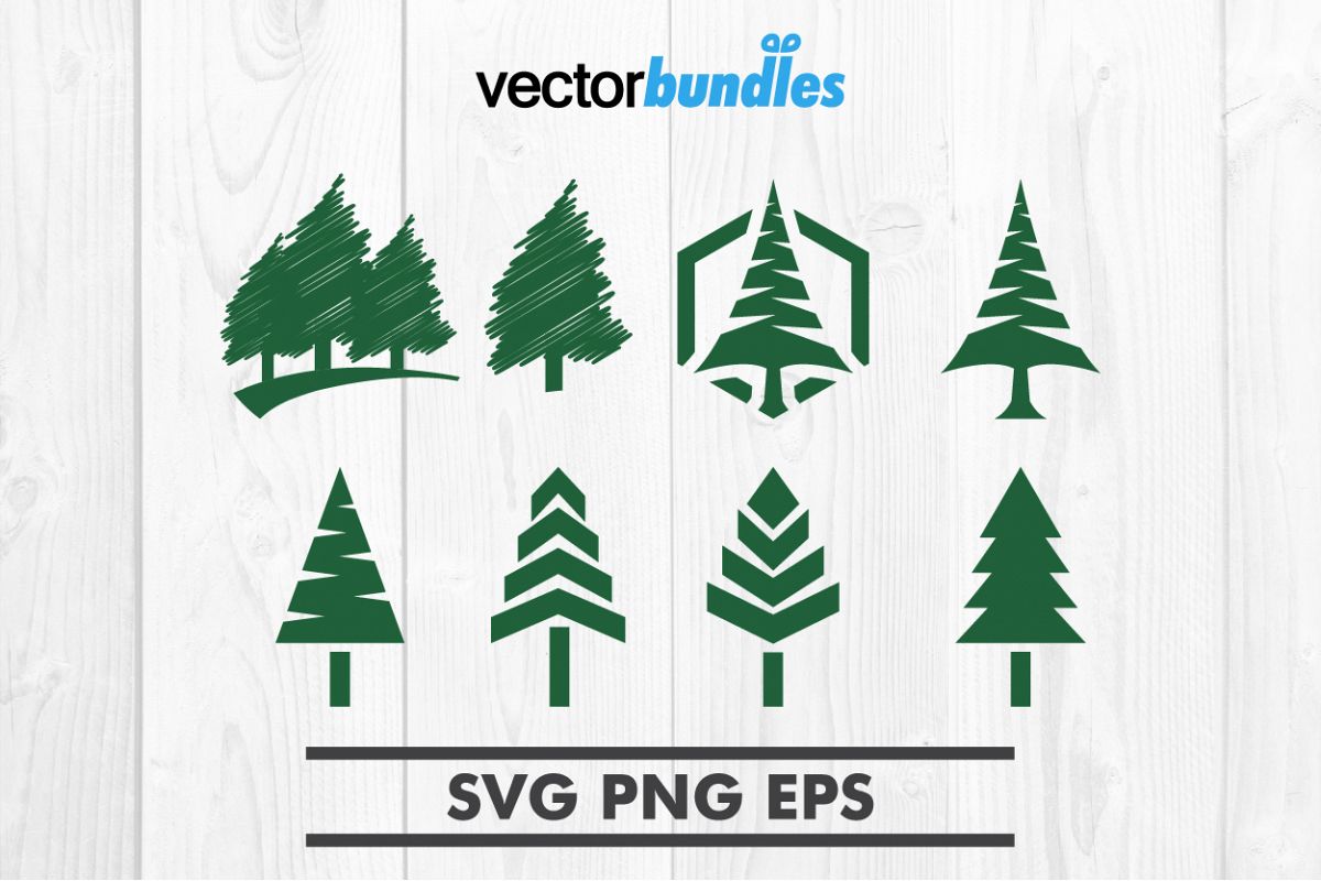 Pine tree clip art svg example image 1