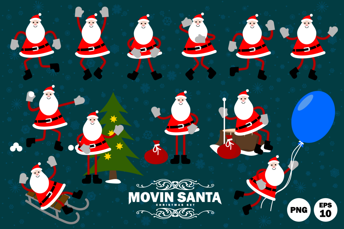 Happy Santa Claus in motion. example image 1