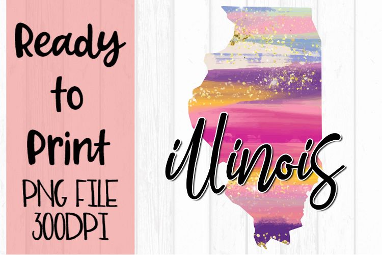 Illinois Painted States Ready to Print example image 1