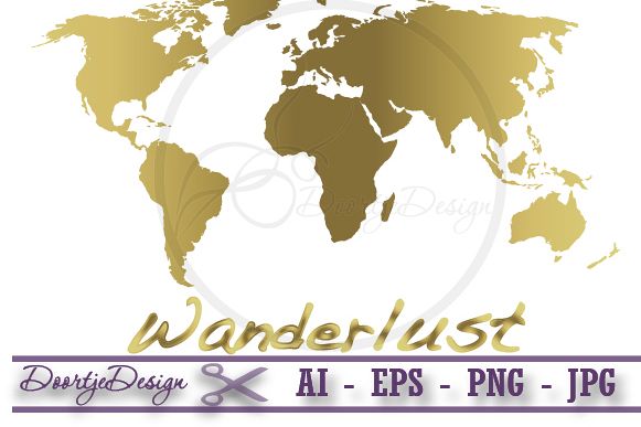 World map gold Vector example image 1