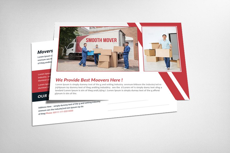 Movers & Moving Company Postcard Template example image 1
