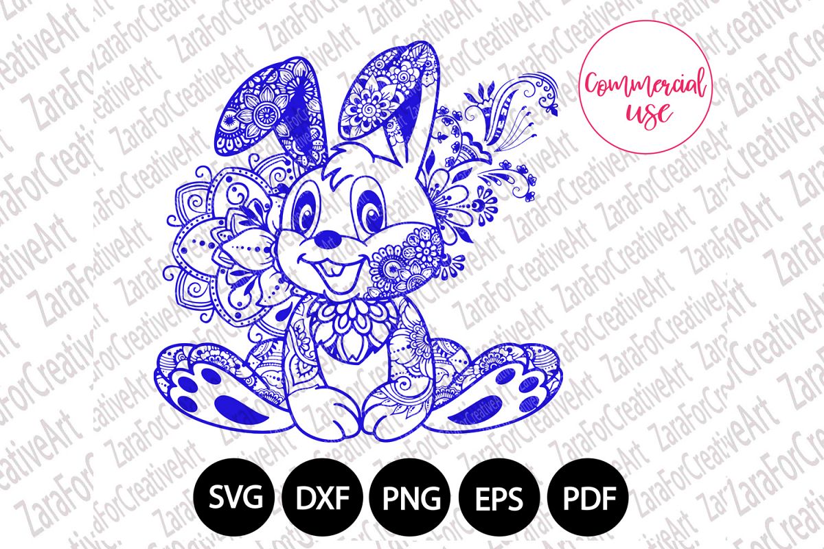 rabbit ,bunny mandala Zentangle svg (217131) | Cut Files | Design Bundles