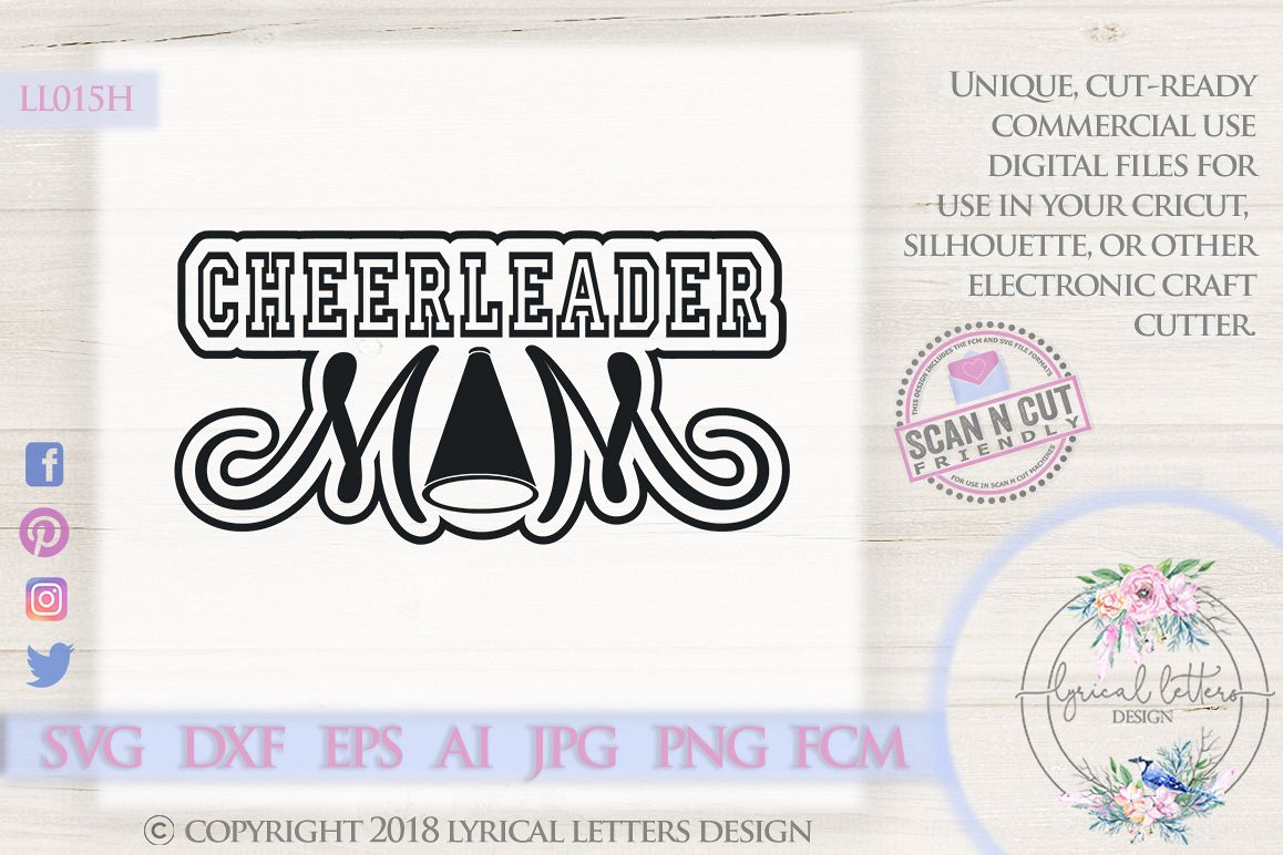 Cheerleader Mom SVG DXF Cut File LL015H example image 1