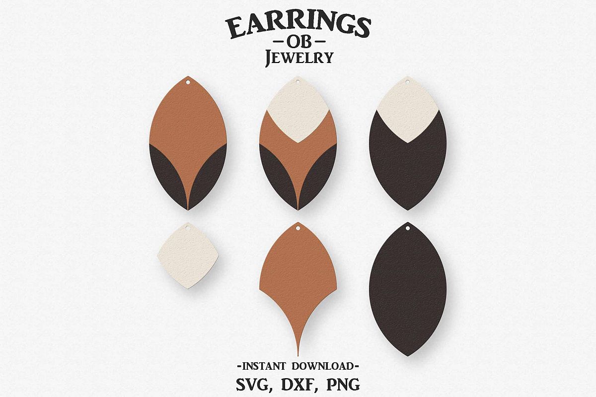 Earring Svg, Teardrop, Stacked, Cut File example image 1