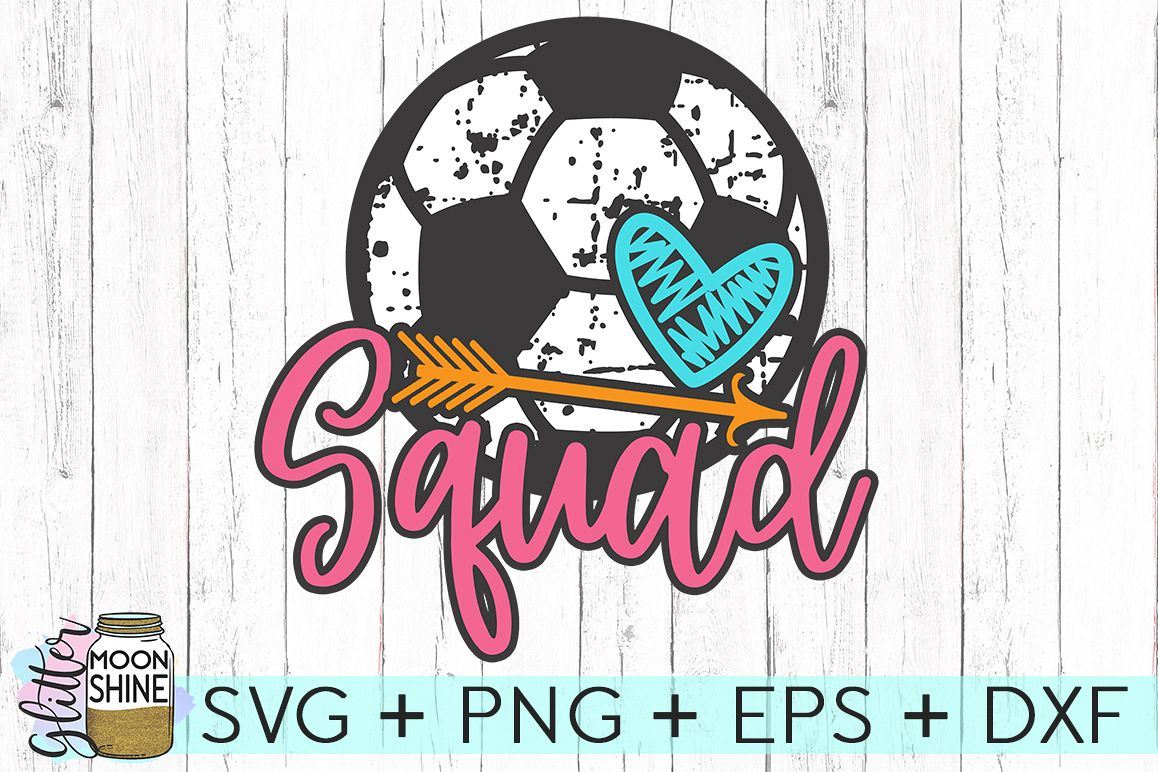 Soccer Squad Distressed SVG DXF PNG EPS Cutting Files example image 1