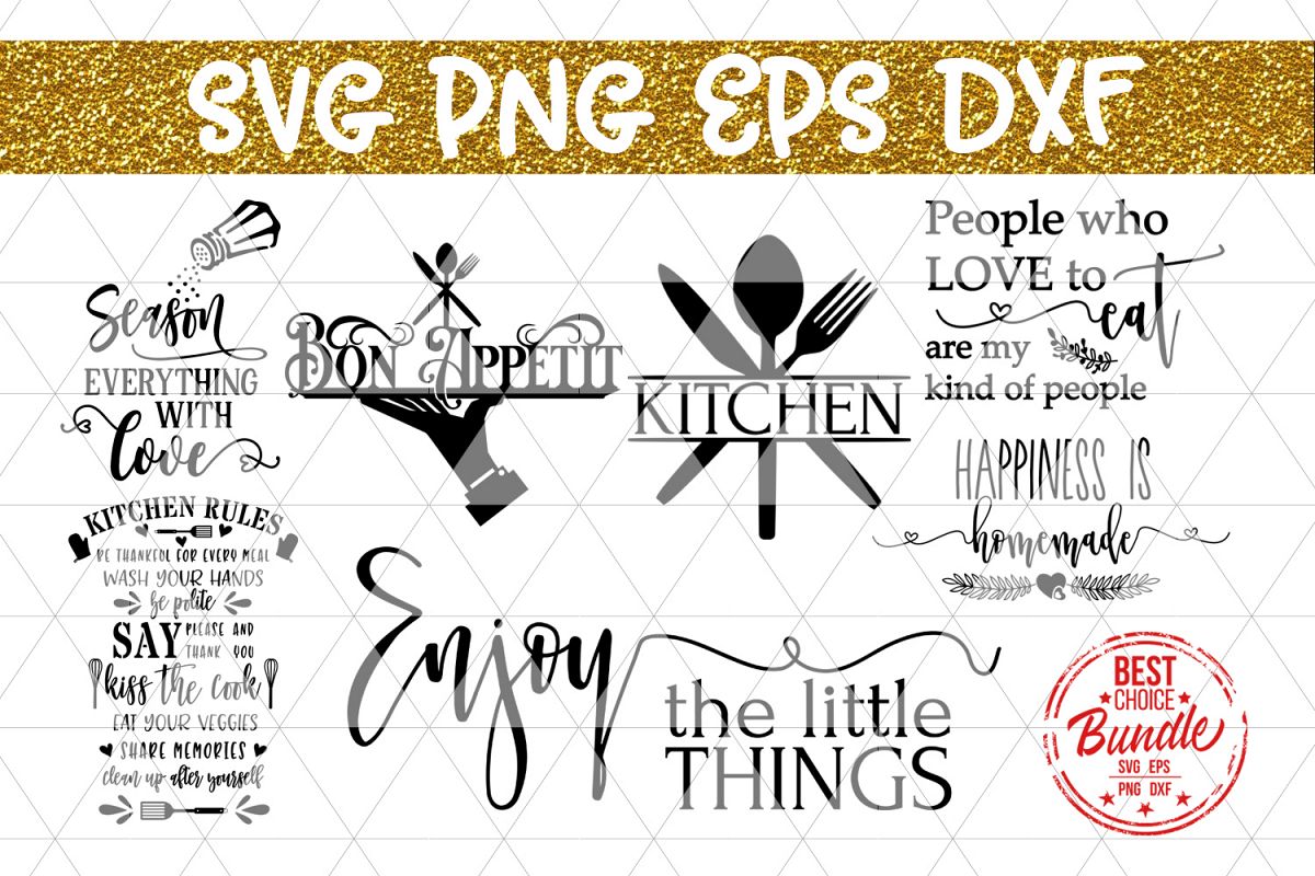 Download Kitchen Bundle SVG File, Kitchen Sign Sayings DXF PNG EPS