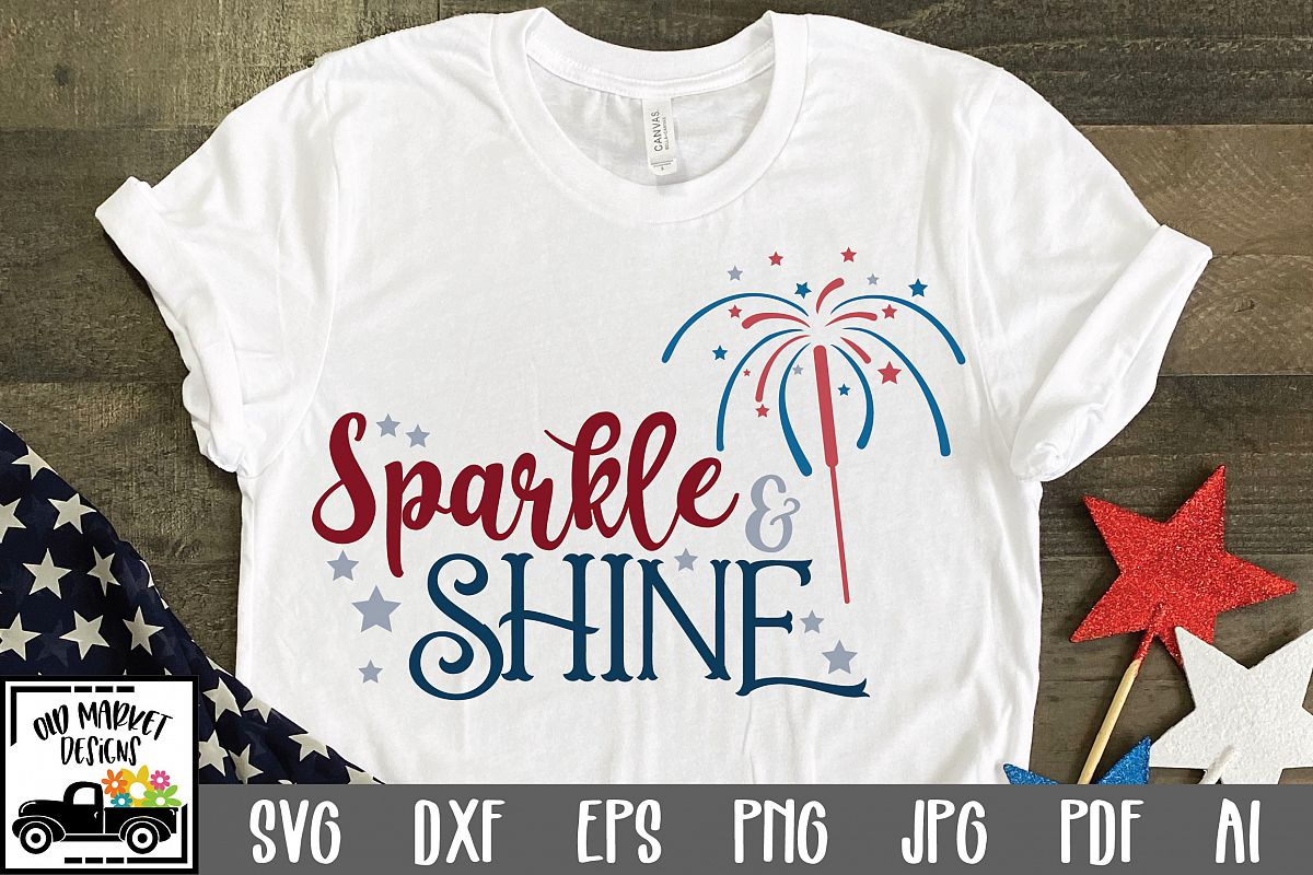 Download Sparkle and Shine SVG Cut File - Patriotic SVG DXF EPS PNG