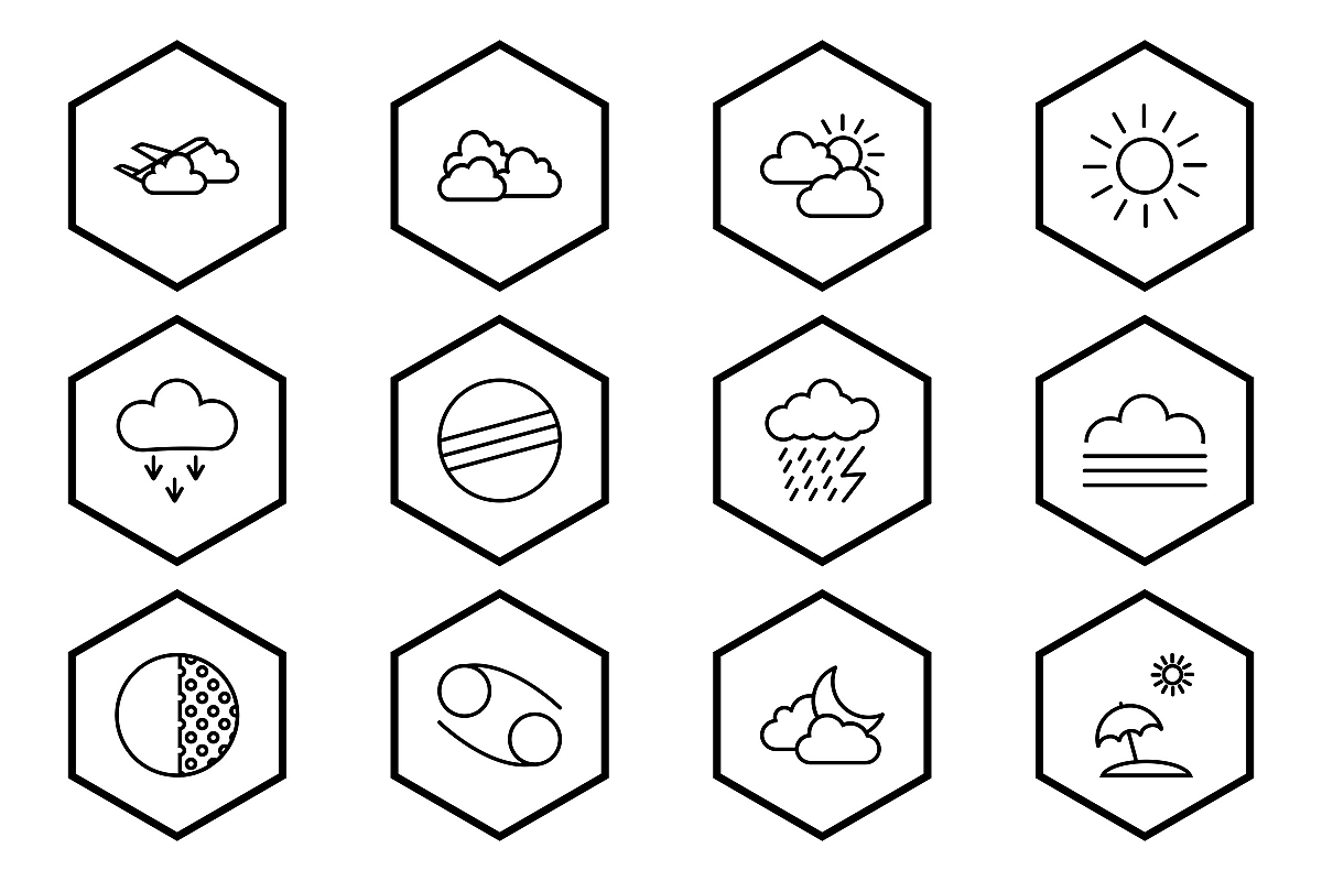 Set Of Weather And Season Icons example image 1