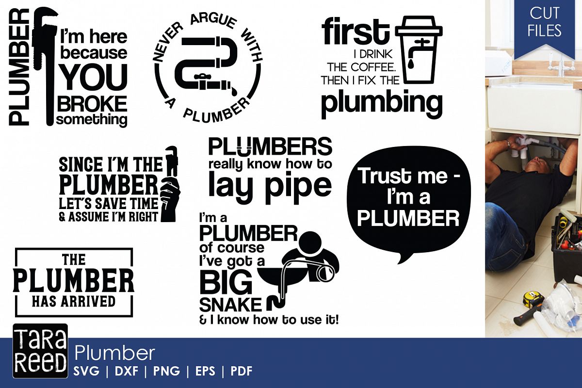 Plumber SVG and Cut Files for Crafters example image 1