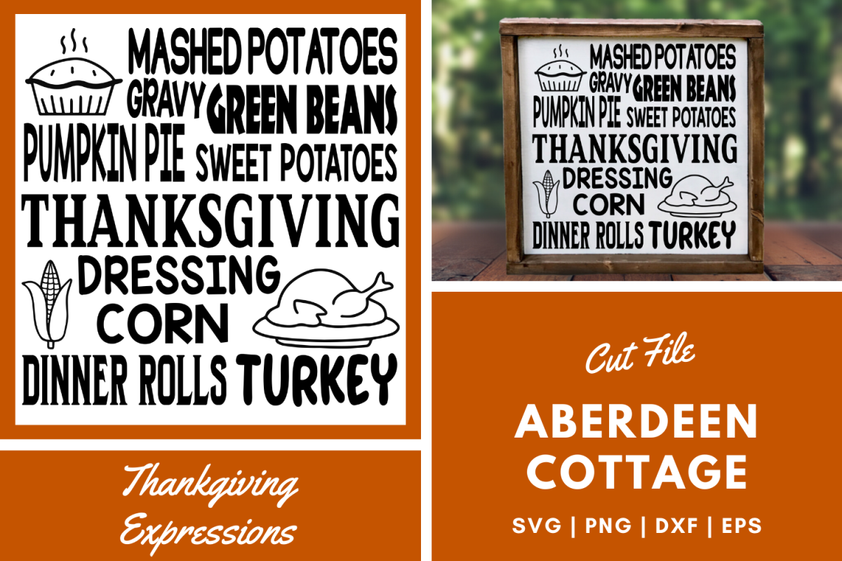 Thanksgiving Expressions SVG | PNG | EPS | DXF example image 1