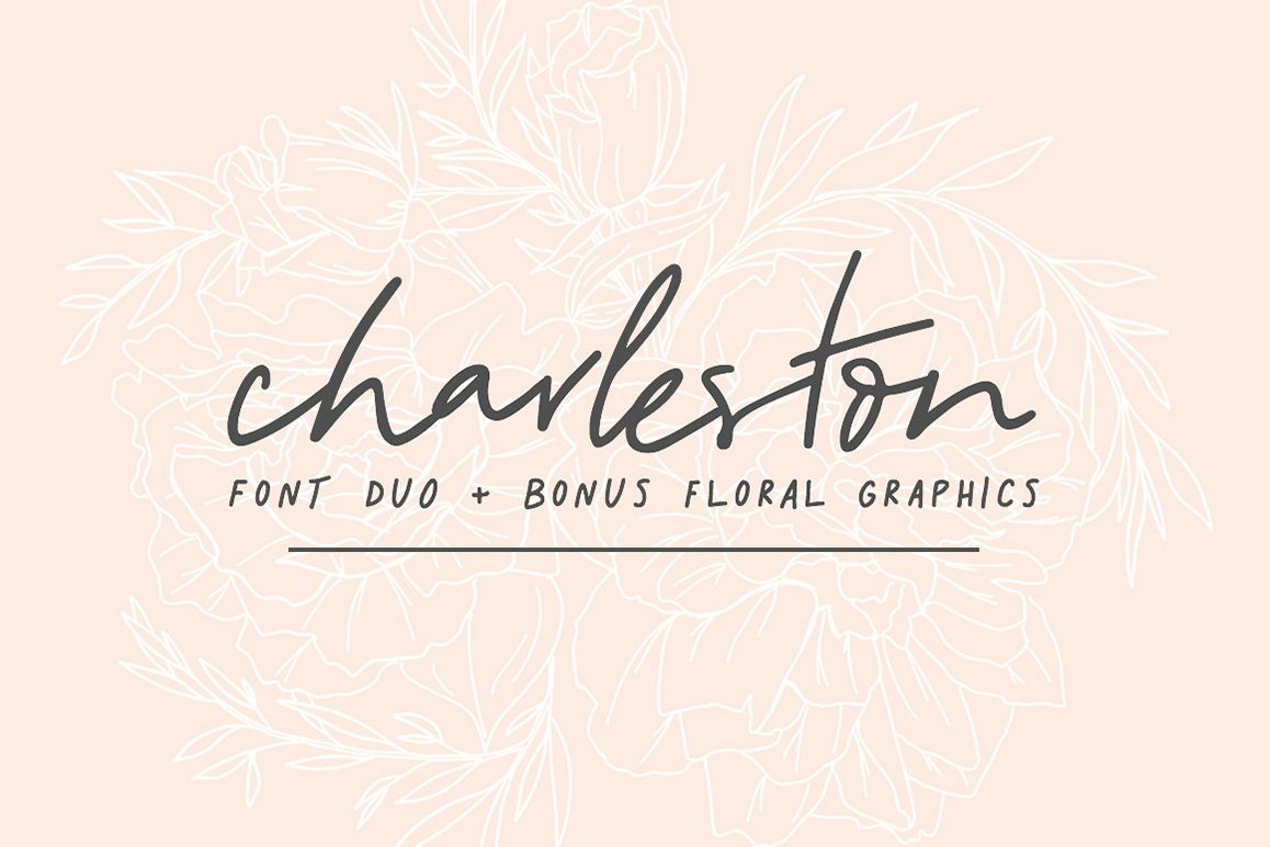 Charleston | Font Duo + Bonus Floral example image 1