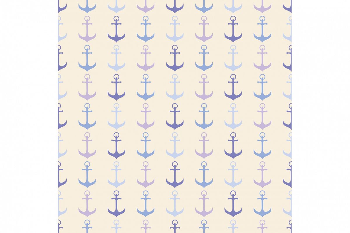 Seamless vector pattern with anchors. example image 1