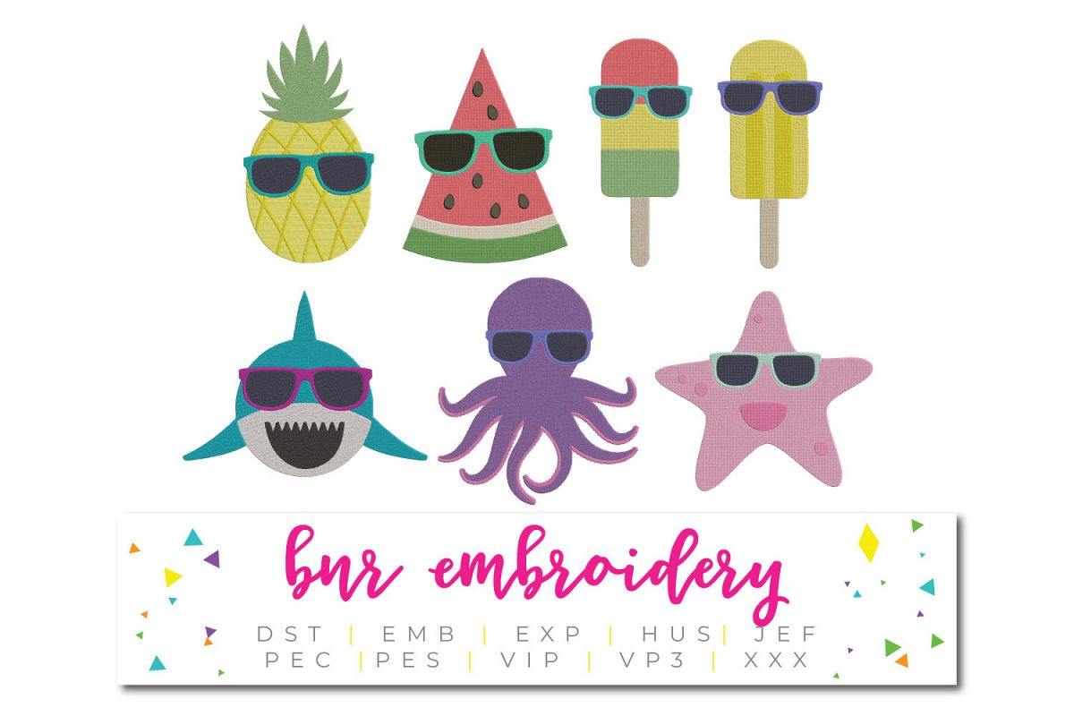Summer Machine Embroidery Bundle example image 1