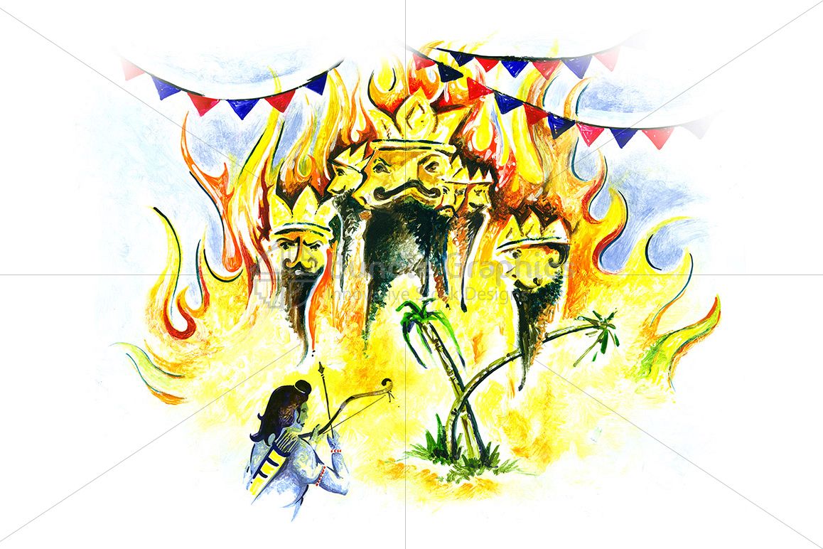Painting of Dussehra Festival example image 1