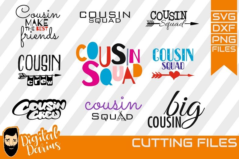 9x Cousin Crew bundle, Cousin svg. Arrow svg, Circuit Cut example image 1