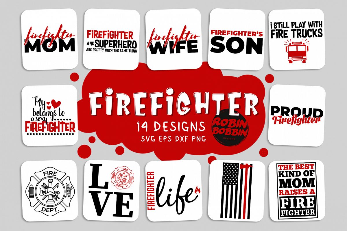Firefighter SVG Bundle - 14 designs example image 1