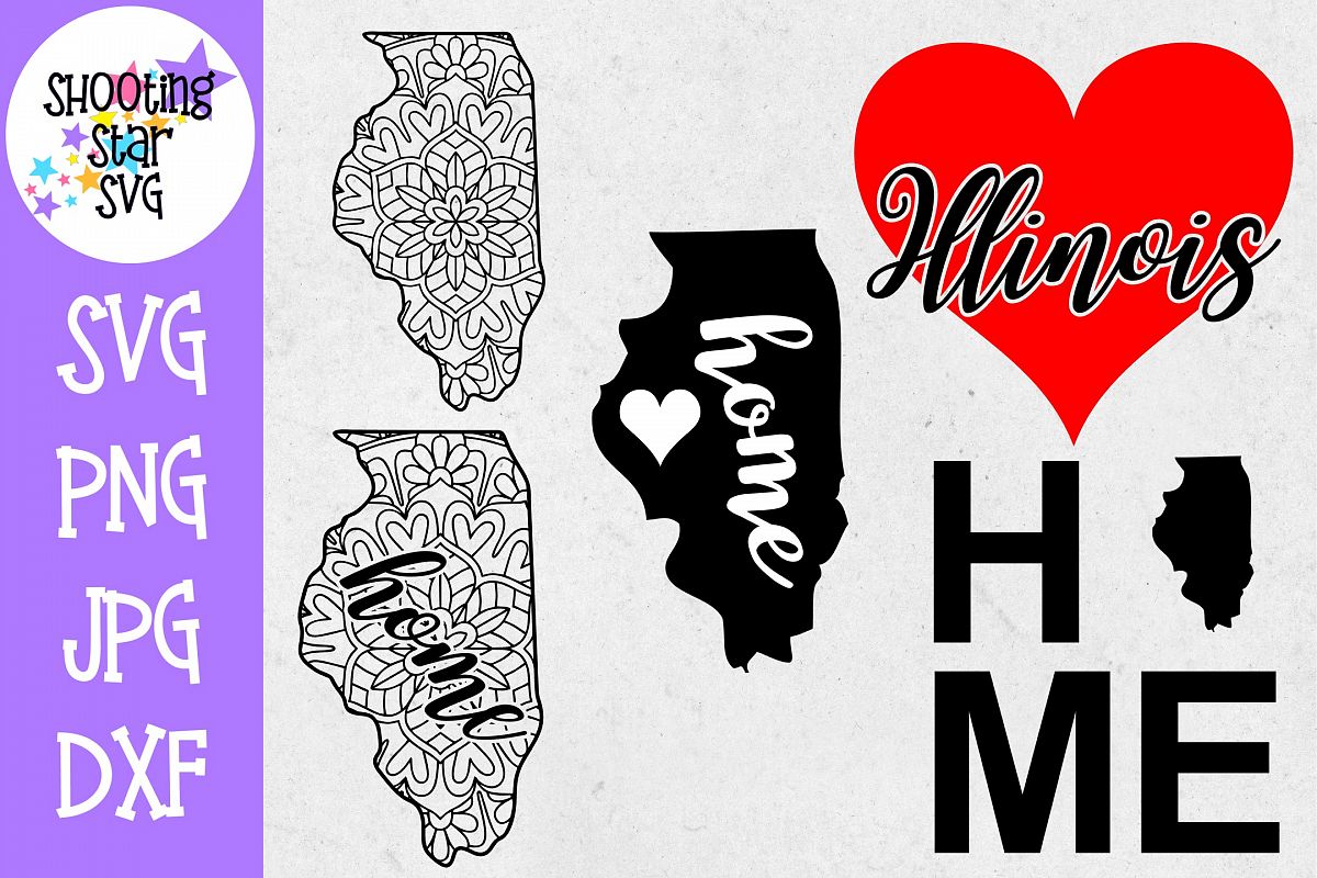 Illinois US State SVG Decal Bundle - 50 States SVG example image 1