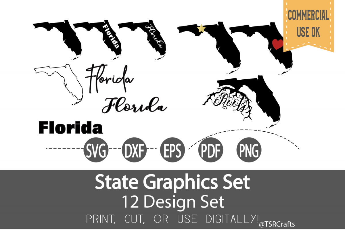 Florida State Graphics Set - Clip Art and Digital Cut fi example image 1