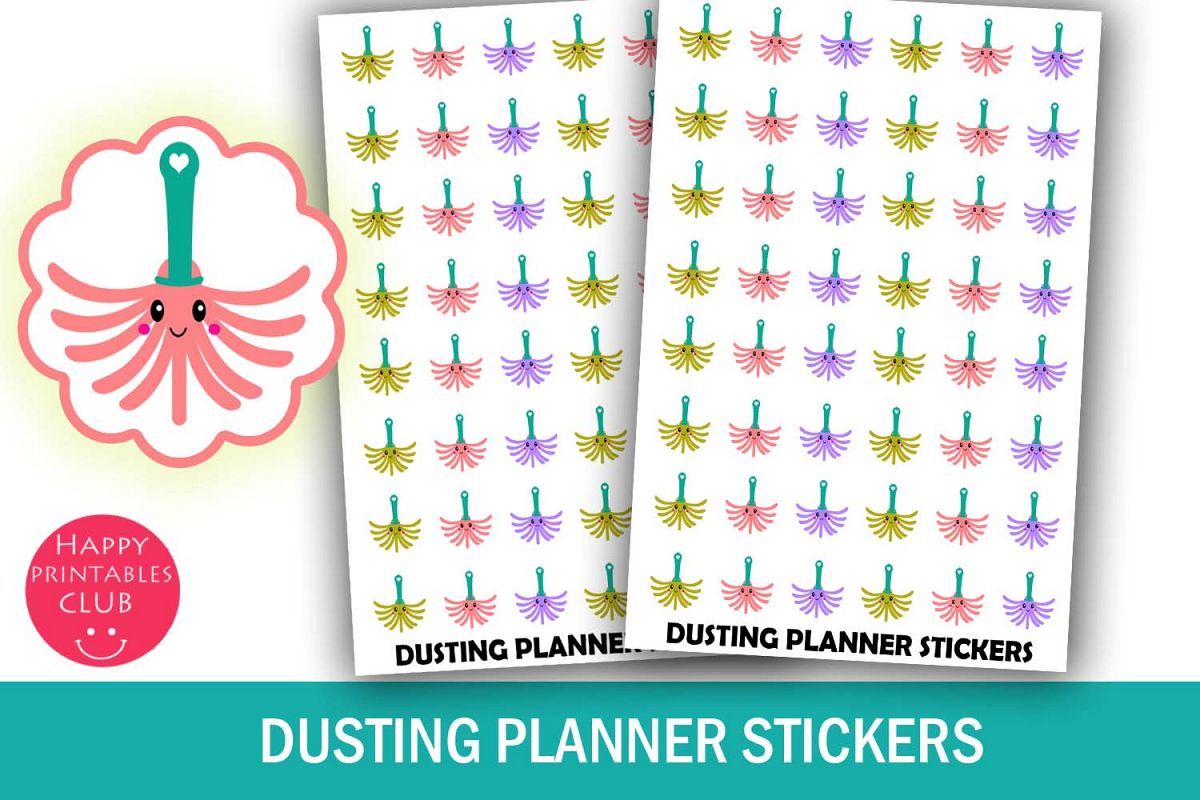Dusting Planner Stickers-Clean House Stickers-House Chores example image 1