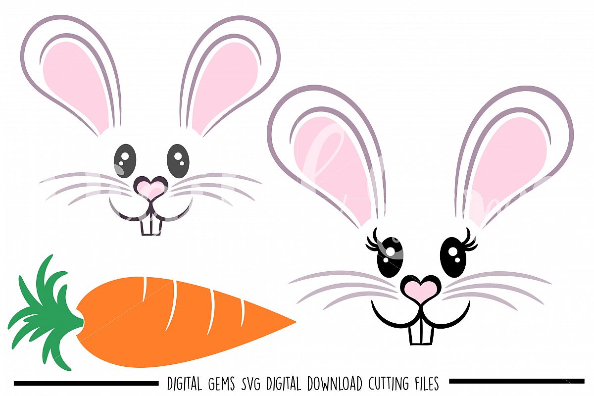 Rabbit Faces SVG / DXF / EPS / PNG files