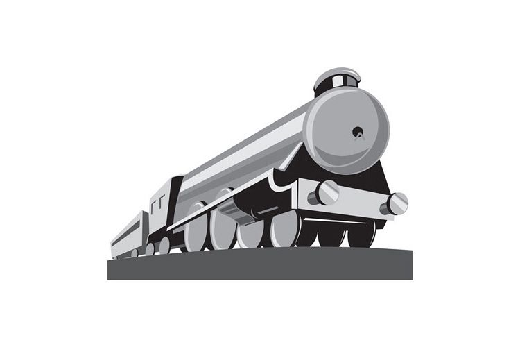 Steam Train Locomotive Retro example image 1