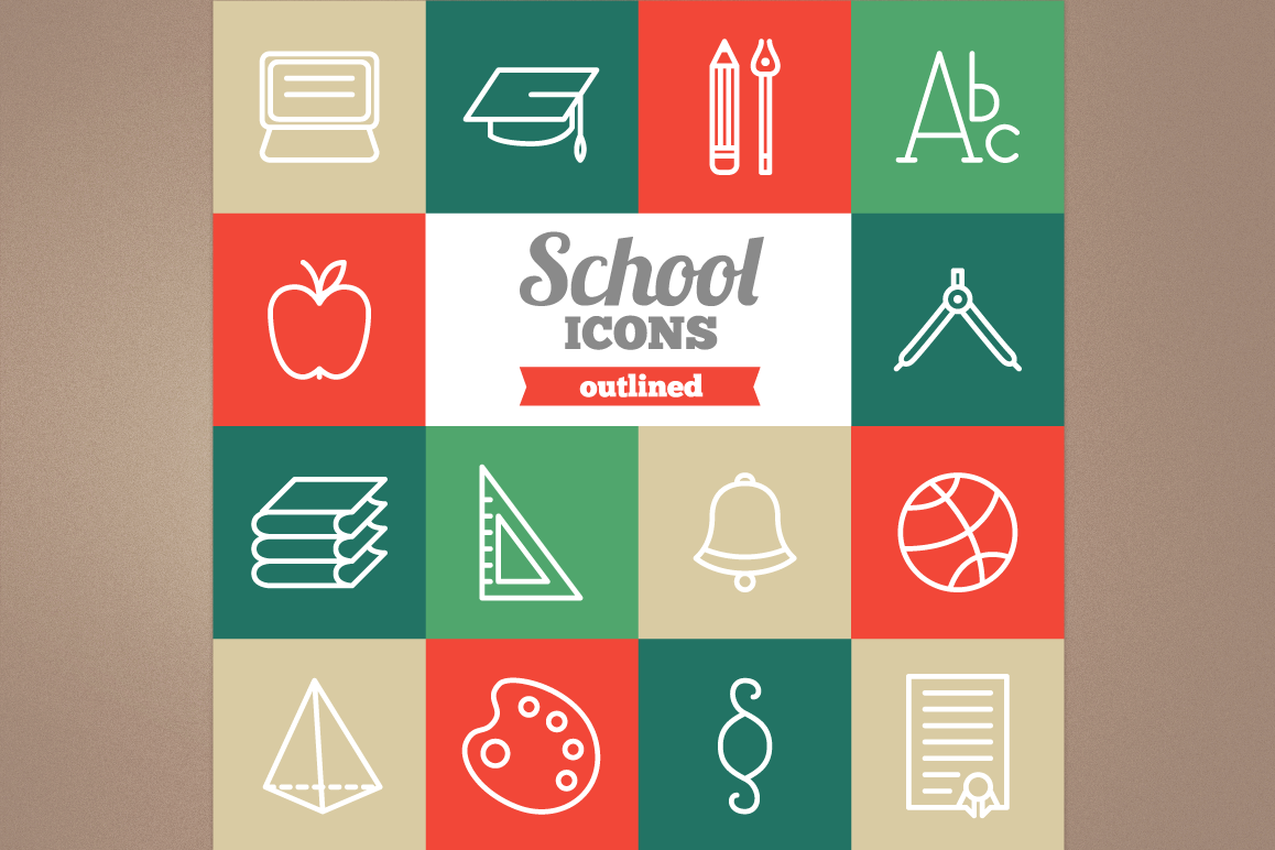Outlined School Icons example image 1
