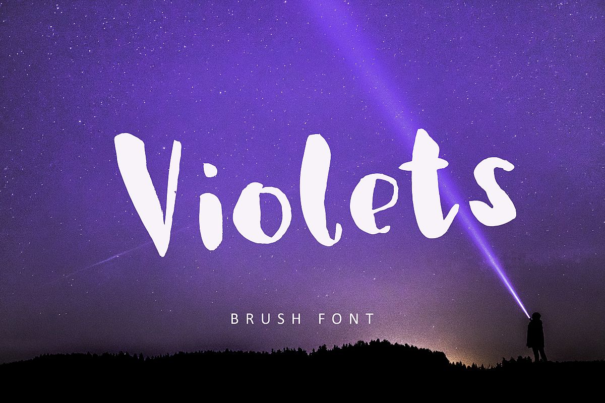 Violets, brush font example image 1