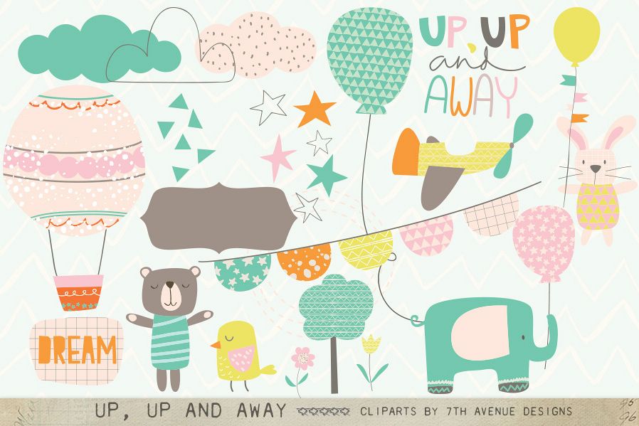 Up, Up and Away Cliparts example image 1