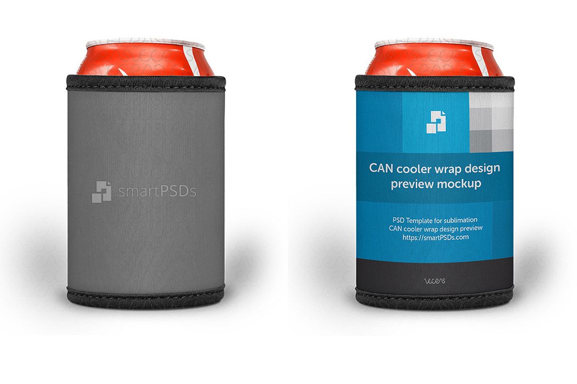 Can Cooler Wrap Design Mockup - 3 Views example image 1