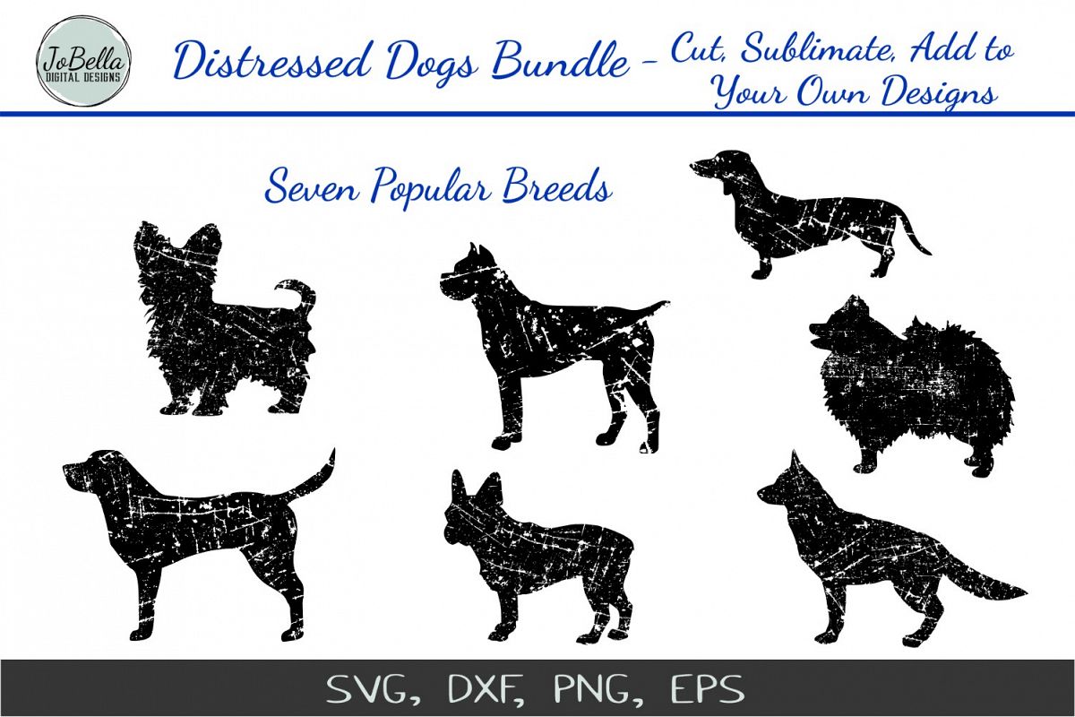 Distressed Dogs Bundle - Popular Dog Breed Grunge Designs example image 1