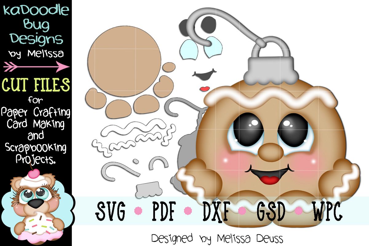 Ginger Boy Ornament Cutie Cut File - SVG PDF DXF GSD WPC example image 1