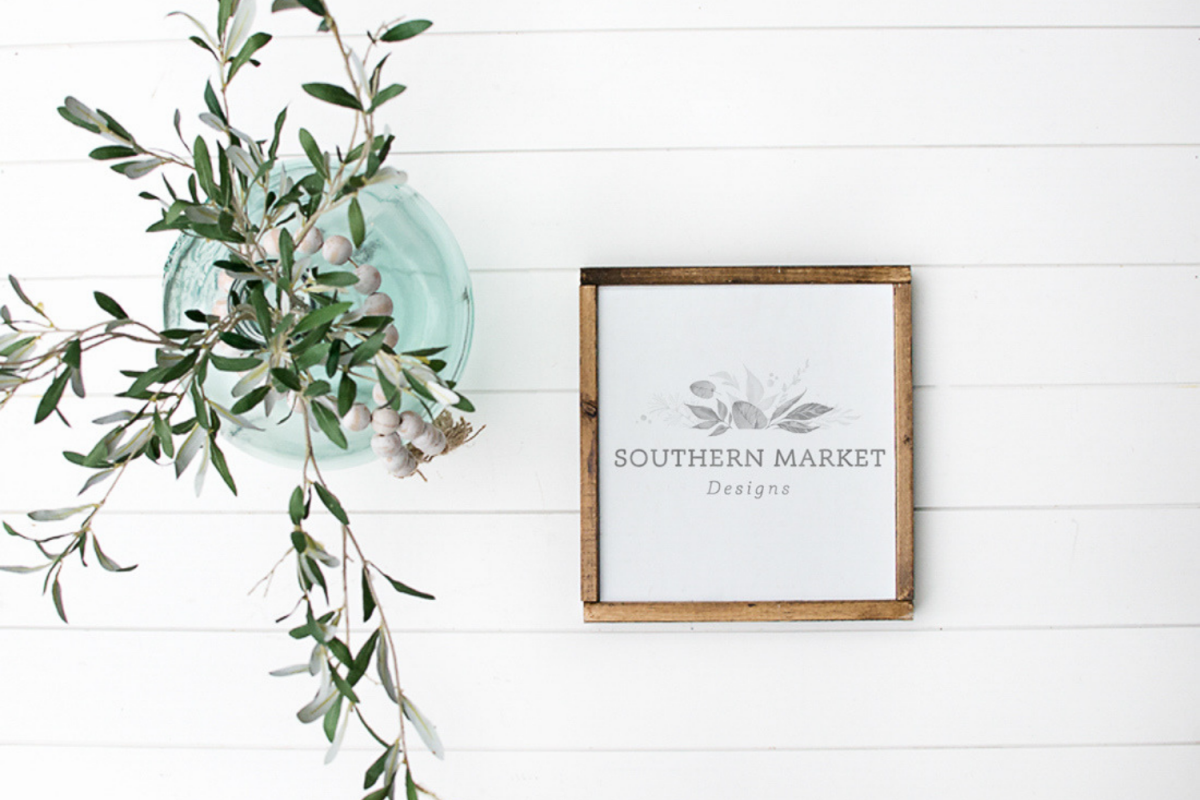 Real Wood 12x12 Sign Mock Up | Wood Sign Flat Lay | example image 1