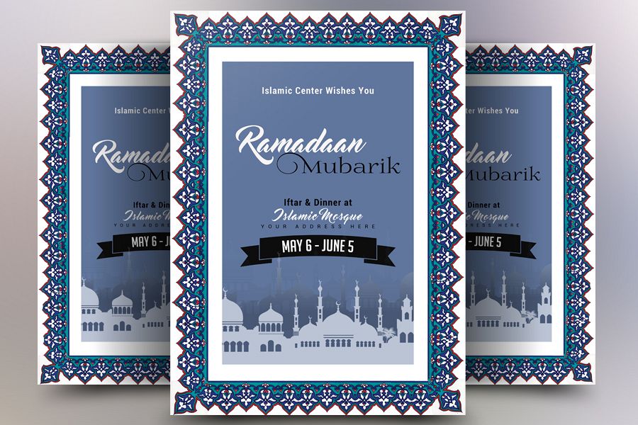 Ramadaan Mubarik Flyer Template example image 1