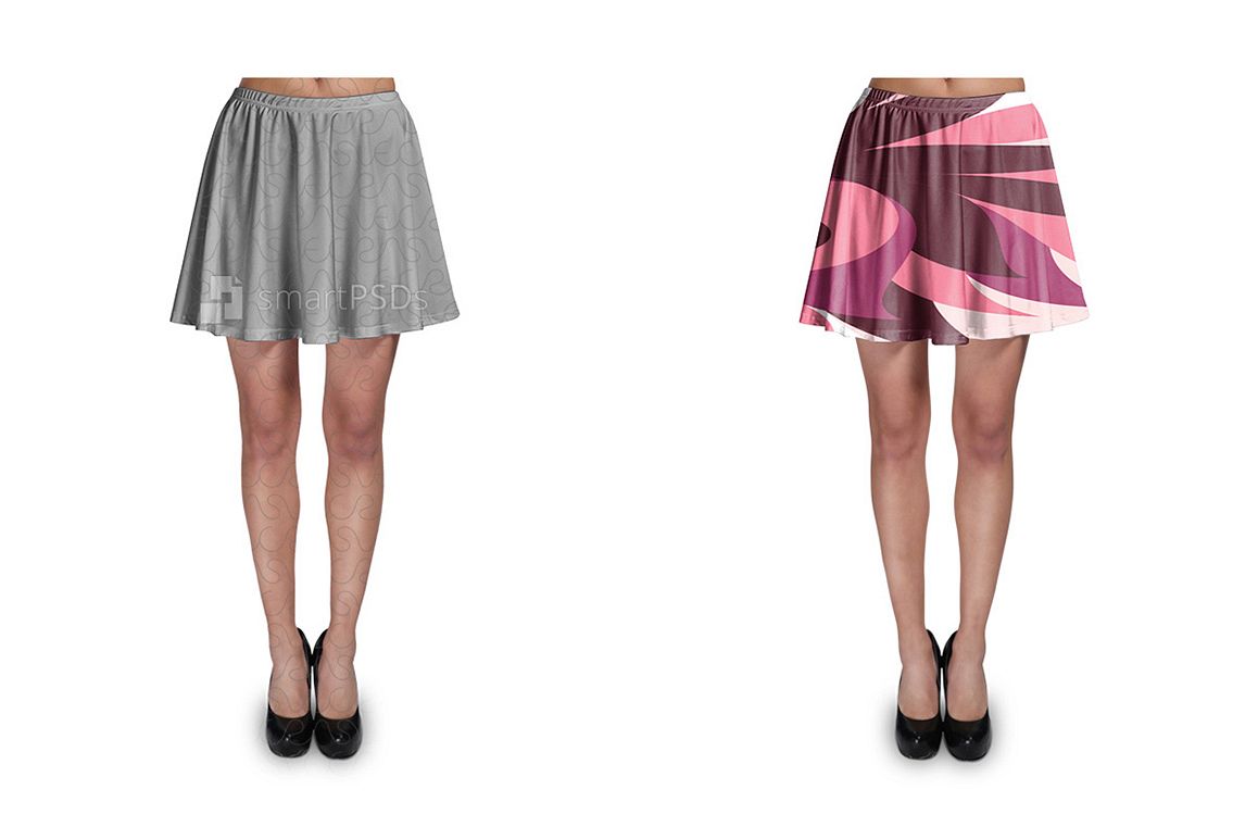 Mini Skirt Dress Design Mockup of Sublimation Cloth Printing - 2 Views example image 1