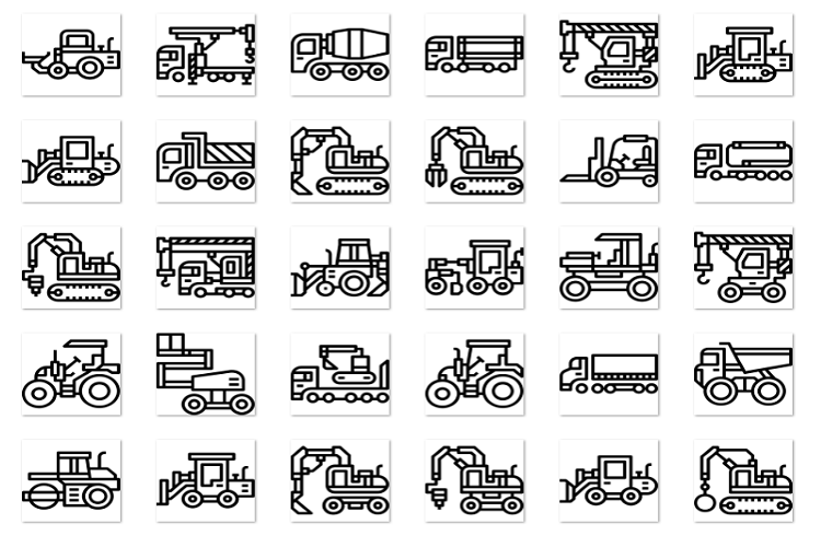 Construction vehicle linear example image 1