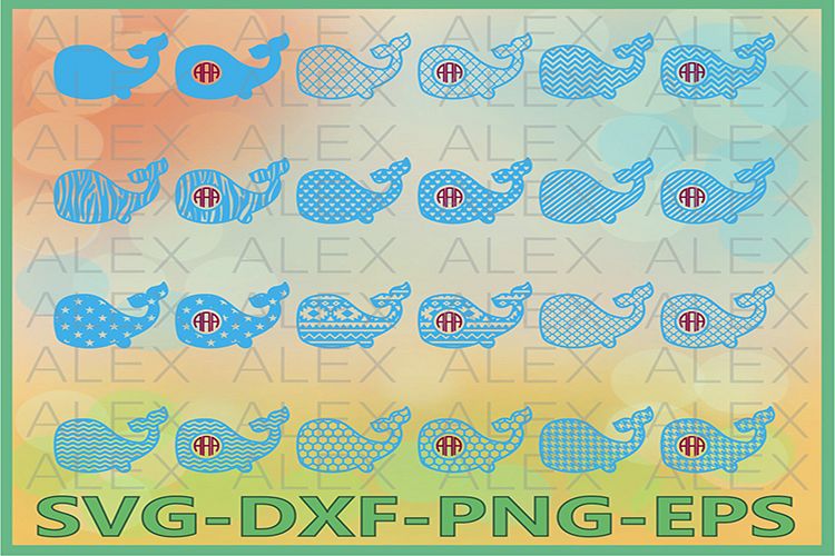 Whale svg, Whale Monogram Frame SVG, Whale SVG Cut Files example image 1