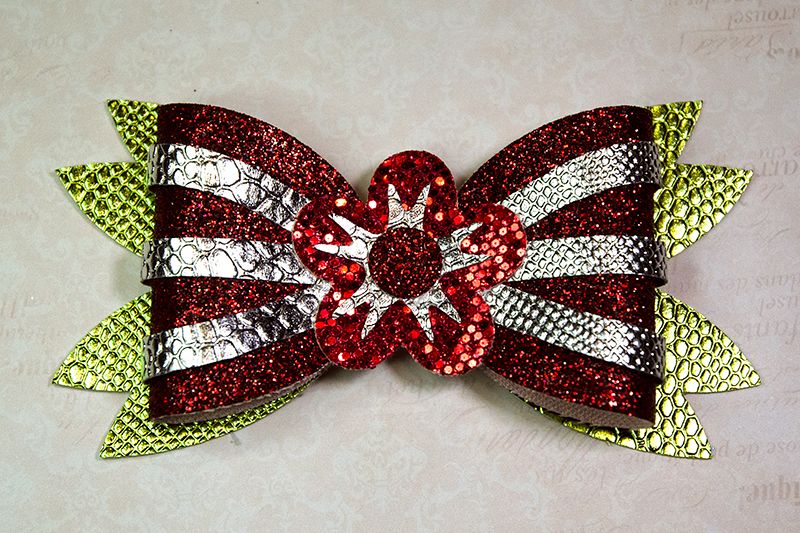 Hair bow template SVG, DIY leather bow template example image 1