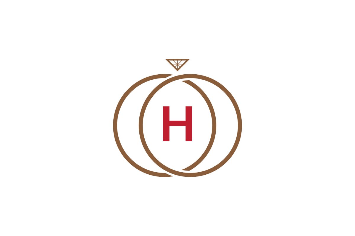 h letter ring diamond logo example image 1