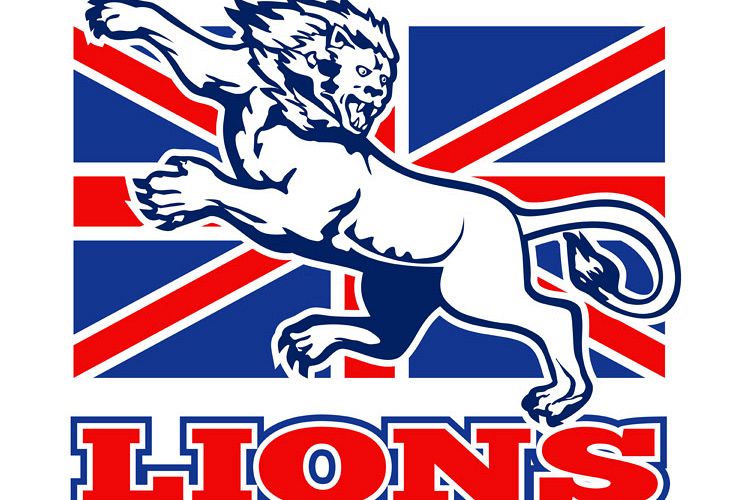 Lion attacking GB British union jack flag example image 1