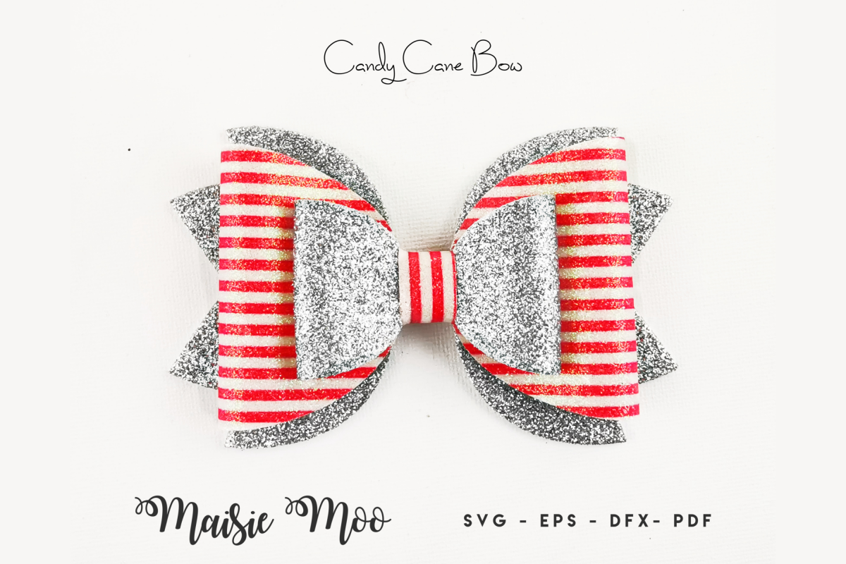 Download Bow Template, Candy Cane Bow SVG, Christmas Bow SVG