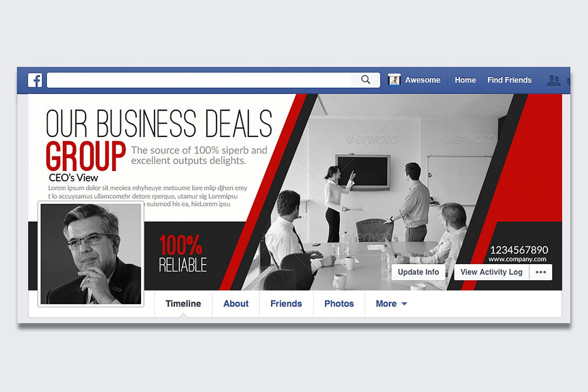 Multi Use Business Facebook Timeline Cover example image 1