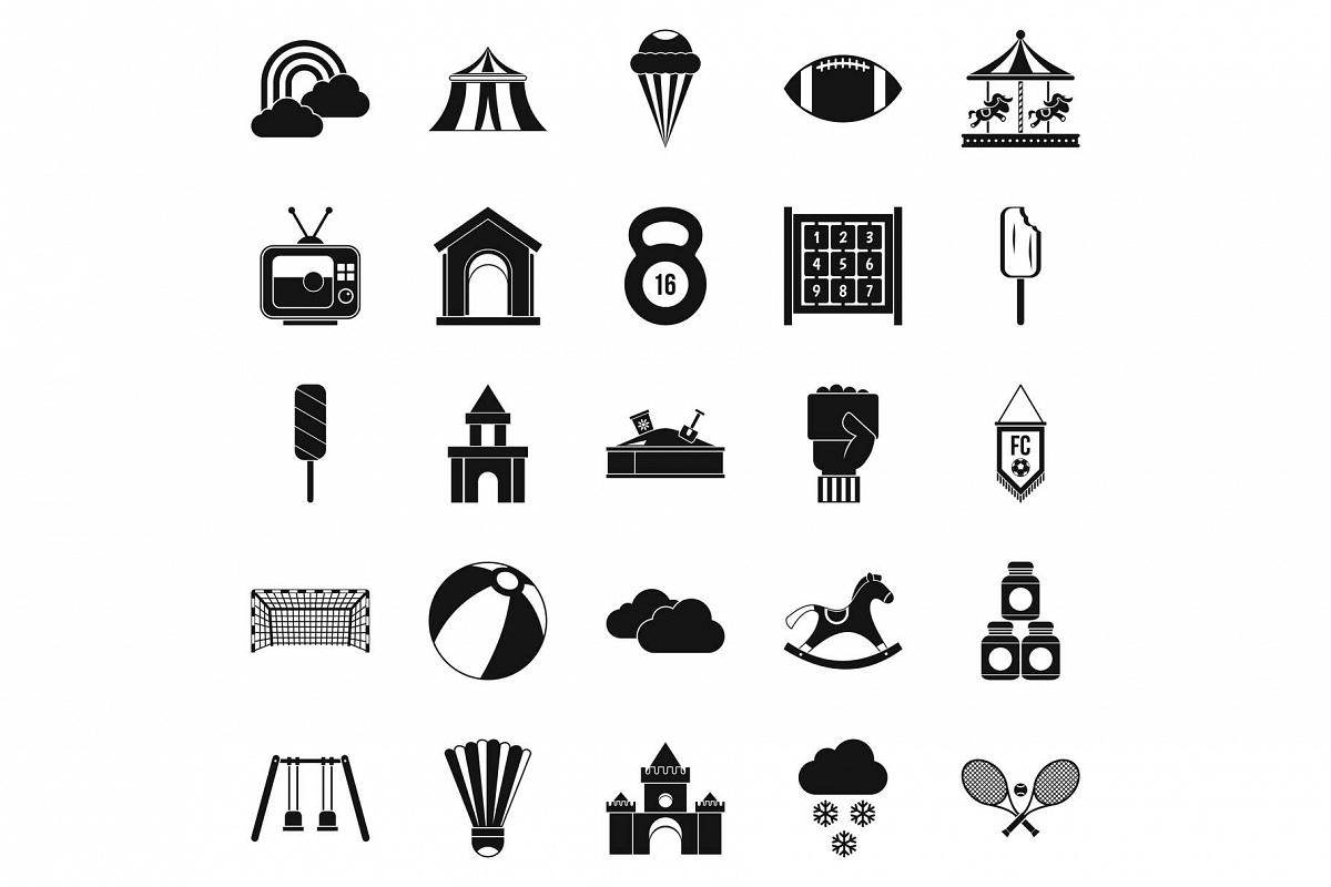 Children walk icons set, simple style example image 1
